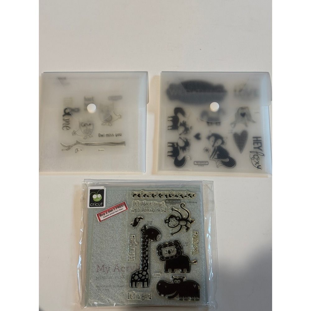 Close To My Heart Acrylic Stamps Wild Wonders Owls Wild About Love 3 Set Bundle